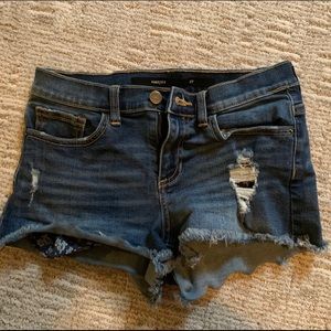 Dark Wash Ripped Shorts